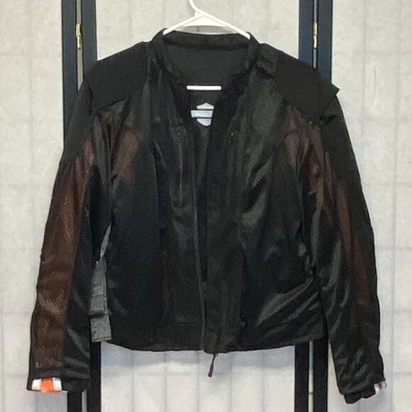 Harley Davidson Mesh Riding Jacket Black Orange Zip-Up S Genuine Motor Clothes - Picture 5 of 15
